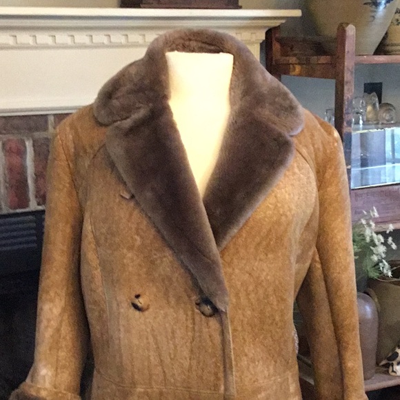 Vintage Sawyer Of California Women's Tan Shearling Coat - Picture 5 of 9